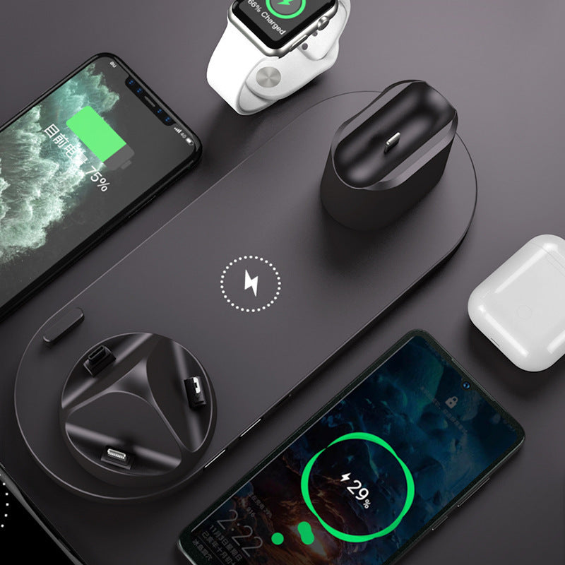 „Kabelloses Ladegerät für iPhone – Schnellladegerät für Handy, Ladepad für Telefon & Uhr, 6-in-1 Ladestation Dock