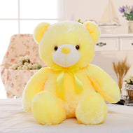 Kreativer Leuchtender LED Teddybär Kuscheltier Plüschspielzeug Bunt Leuchtendes Weihnachtsgeschenk für Kinder Kissen"