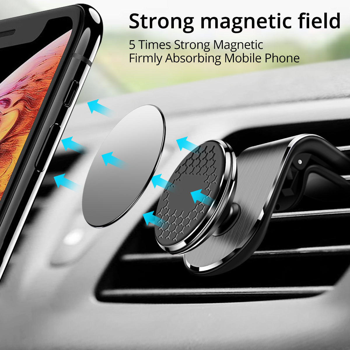 „Magnetische Handyhalterung fürs Auto – Lüftungsgitter Halterung mit Magnet, 360° Drehbarer Smartphonehalter