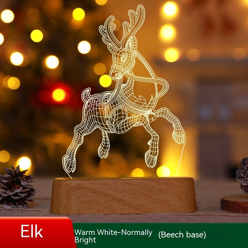 Weihnachtsdekoration 3D Lampe Acryl LED Nachtlicht Neujahr Valentinstag Weihnachtsgeschenk Kinder Geschenk Weihnachtsornamente
