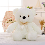 Kreativer Leuchtender LED Teddybär Kuscheltier Plüschspielzeug Bunt Leuchtendes Weihnachtsgeschenk für Kinder Kissen"
