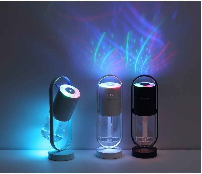 Magischer Schatten USB Luftbefeuchter für Zuhause mit Projektions-Nachtlicht Ultraschall Auto Nebelspender Mini Büro Luftreiniger"