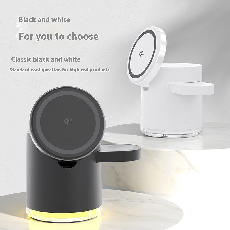 „3-in-1 Faltbares Magnetisches Wireless Ladegerät – Handy, Uhr & Kopfhörer gleichzeitig laden“