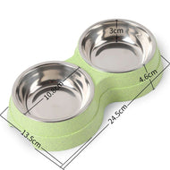 Doppel Pet Schalen Hund Lebensmittel Wasser Feeder Edelstahl Pet Trinken Feeder Dish Katze Welpen Fütterung Liefert Kleine Hund Zubehör