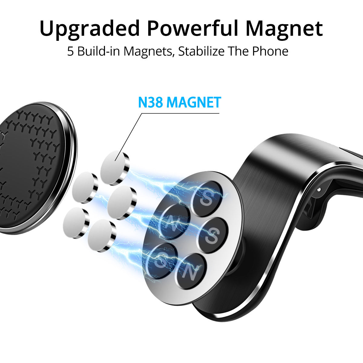„Magnetische Handyhalterung fürs Auto – Lüftungsgitter Halterung mit Magnet, 360° Drehbarer Smartphonehalter