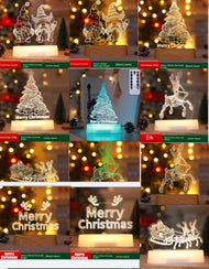 Weihnachtsdekoration 3D Lampe Acryl LED Nachtlicht Neujahr Valentinstag Weihnachtsgeschenk Kinder Geschenk Weihnachtsornamente