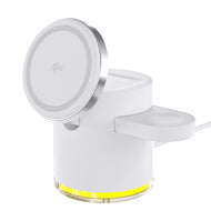 „3-in-1 Faltbares Magnetisches Wireless Ladegerät – Handy, Uhr & Kopfhörer gleichzeitig laden“