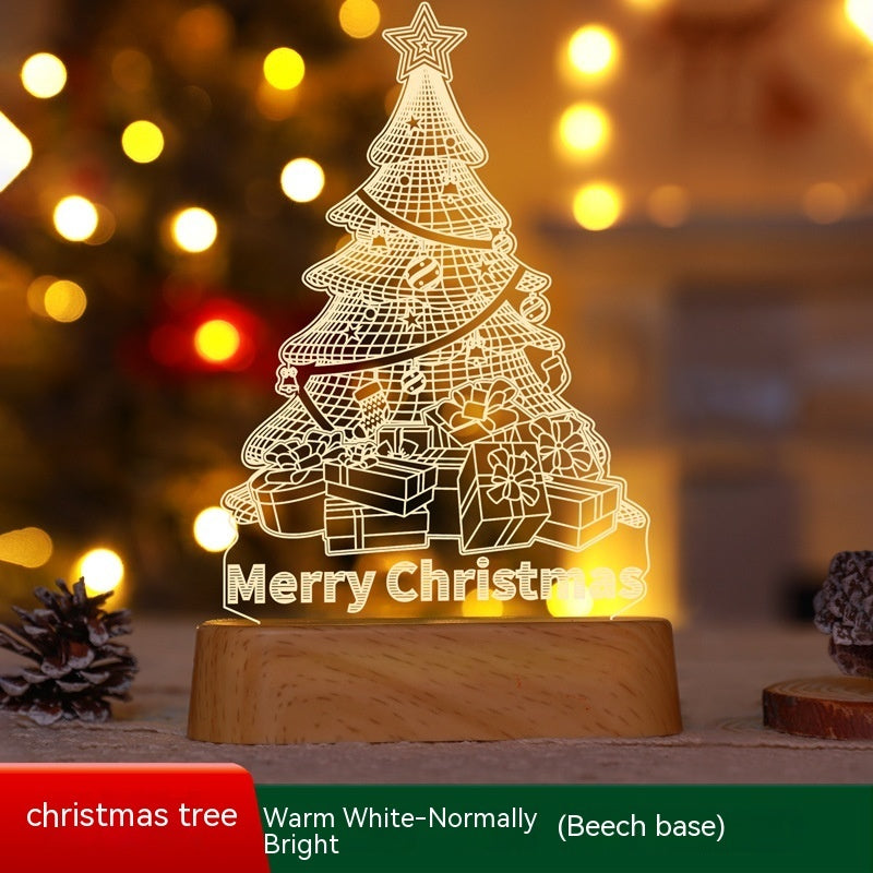 Weihnachtsdekoration 3D Lampe Acryl LED Nachtlicht Neujahr Valentinstag Weihnachtsgeschenk Kinder Geschenk Weihnachtsornamente