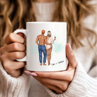 Personalisierte Paartasse (stehend) – Wein in der Hand