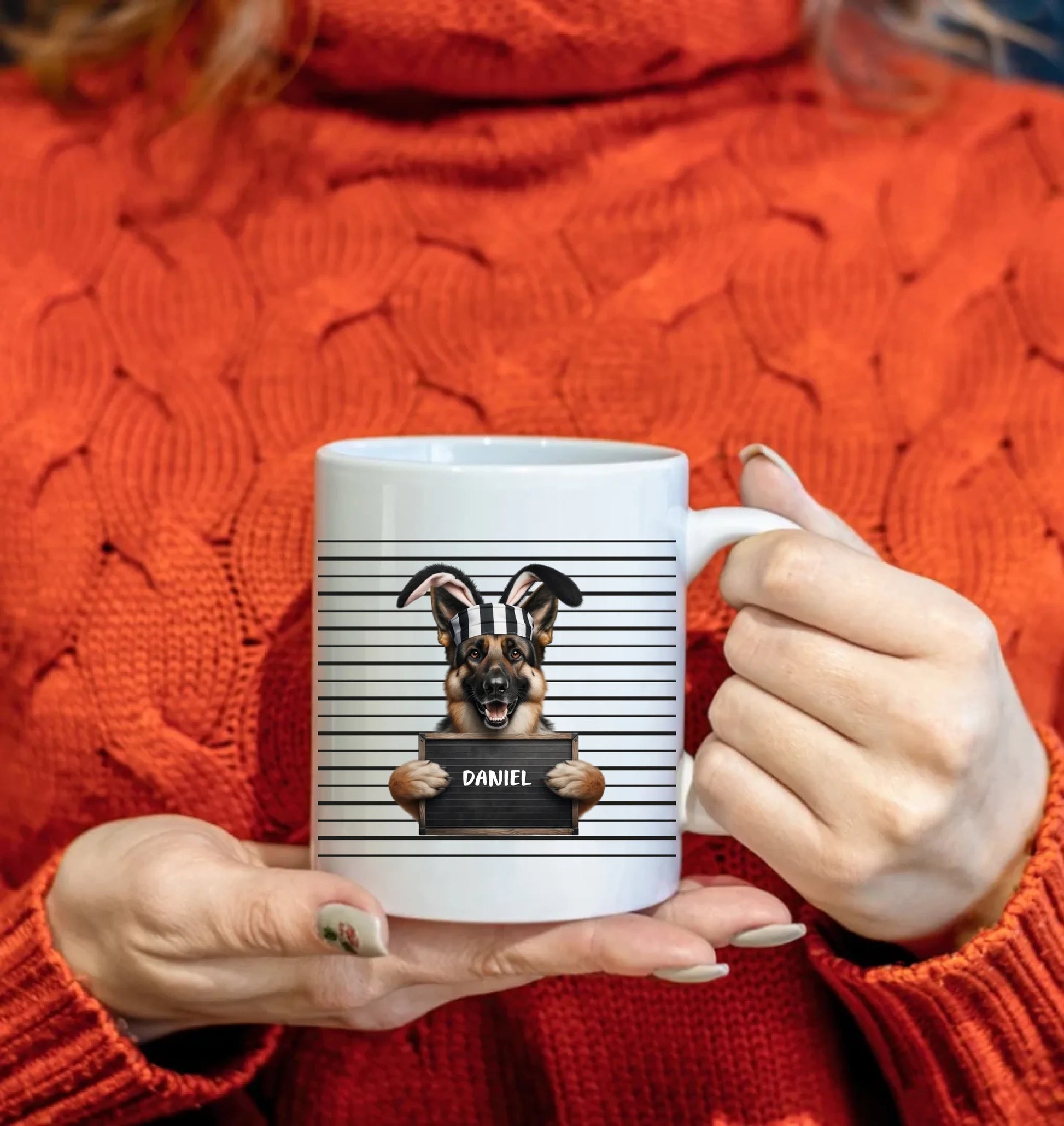 Oster-Tasse mit Hundemotiv