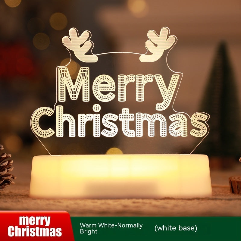 Weihnachtsdekoration 3D Lampe Acryl LED Nachtlicht Neujahr Valentinstag Weihnachtsgeschenk Kinder Geschenk Weihnachtsornamente