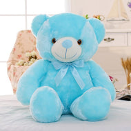 Kreativer Leuchtender LED Teddybär Kuscheltier Plüschspielzeug Bunt Leuchtendes Weihnachtsgeschenk für Kinder Kissen"
