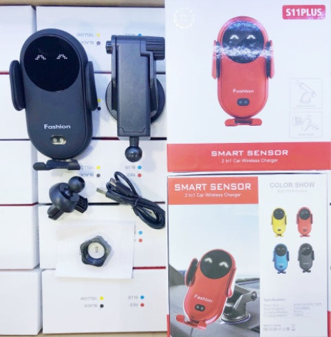 „Kabelloses Auto Ladegerät mit Infrarot-Sensor – 2-in-1 Handyhalterung & Schnellladegerät fürs Auto“
