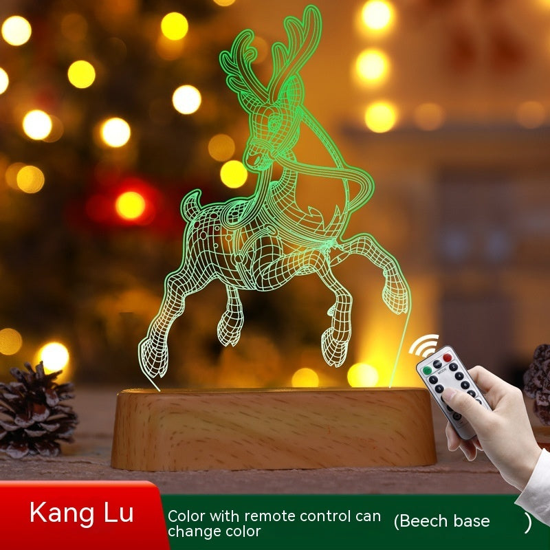 Weihnachtsdekoration 3D Lampe Acryl LED Nachtlicht Neujahr Valentinstag Weihnachtsgeschenk Kinder Geschenk Weihnachtsornamente
