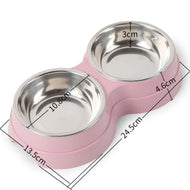 Doppel Pet Schalen Hund Lebensmittel Wasser Feeder Edelstahl Pet Trinken Feeder Dish Katze Welpen Fütterung Liefert Kleine Hund Zubehör