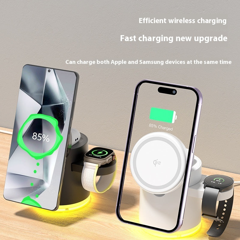 „3-in-1 Faltbares Magnetisches Wireless Ladegerät – Handy, Uhr & Kopfhörer gleichzeitig laden“