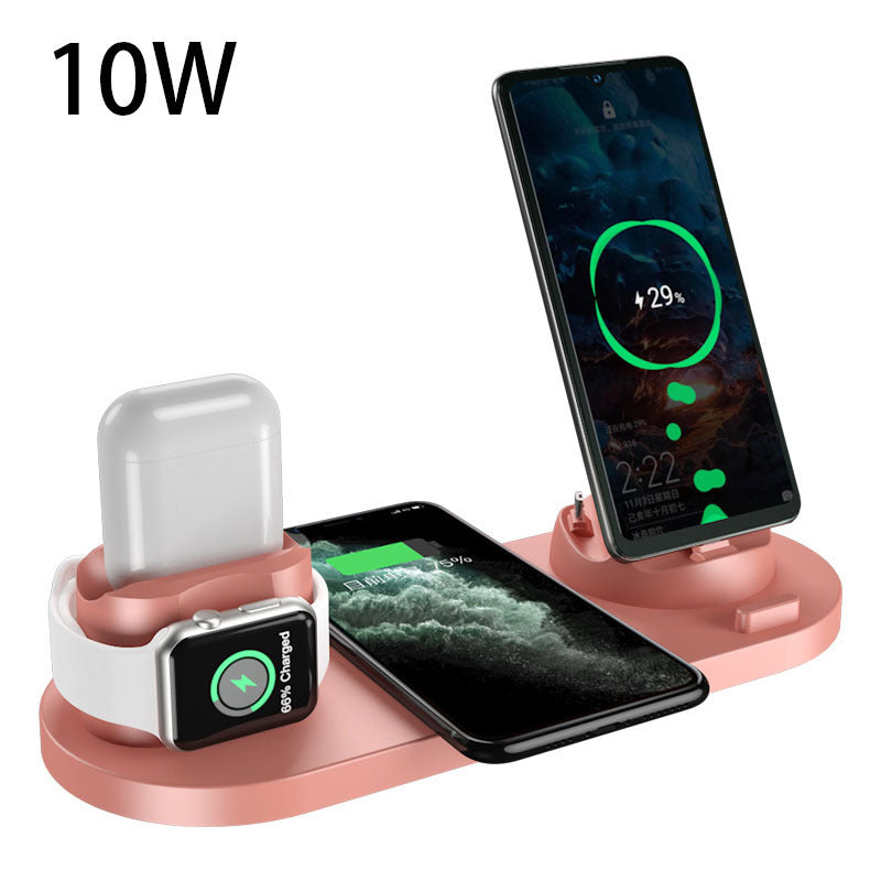 „Kabelloses Ladegerät für iPhone – Schnellladegerät für Handy, Ladepad für Telefon & Uhr, 6-in-1 Ladestation Dock