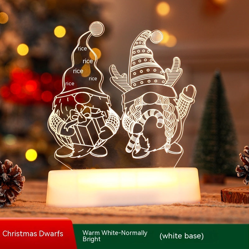 Weihnachtsdekoration 3D Lampe Acryl LED Nachtlicht Neujahr Valentinstag Weihnachtsgeschenk Kinder Geschenk Weihnachtsornamente