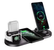 „Kabelloses Ladegerät für iPhone – Schnellladegerät für Handy, Ladepad für Telefon & Uhr, 6-in-1 Ladestation Dock
