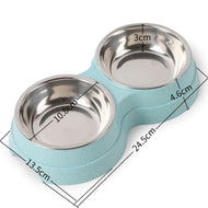 Doppel Pet Schalen Hund Lebensmittel Wasser Feeder Edelstahl Pet Trinken Feeder Dish Katze Welpen Fütterung Liefert Kleine Hund Zubehör