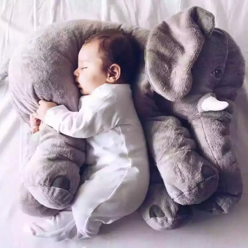 "Weiches Komfort Elefanten Plüschtier Schlafbegleiter Baby Einschlafhilfe Kinderkissen mit Lederhülle