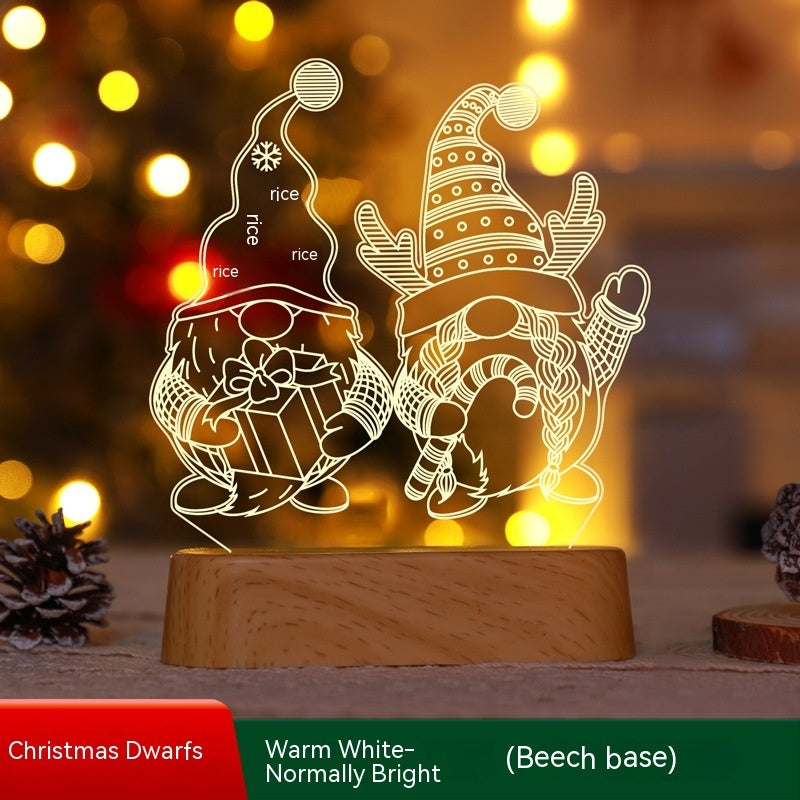 Weihnachtsdekoration 3D Lampe Acryl LED Nachtlicht Neujahr Valentinstag Weihnachtsgeschenk Kinder Geschenk Weihnachtsornamente