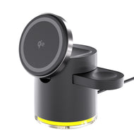 „3-in-1 Faltbares Magnetisches Wireless Ladegerät – Handy, Uhr & Kopfhörer gleichzeitig laden“